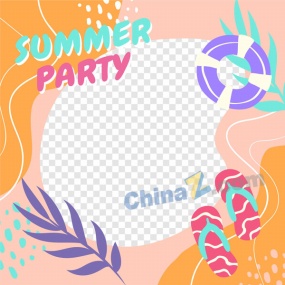 夏日海报边框矢量图